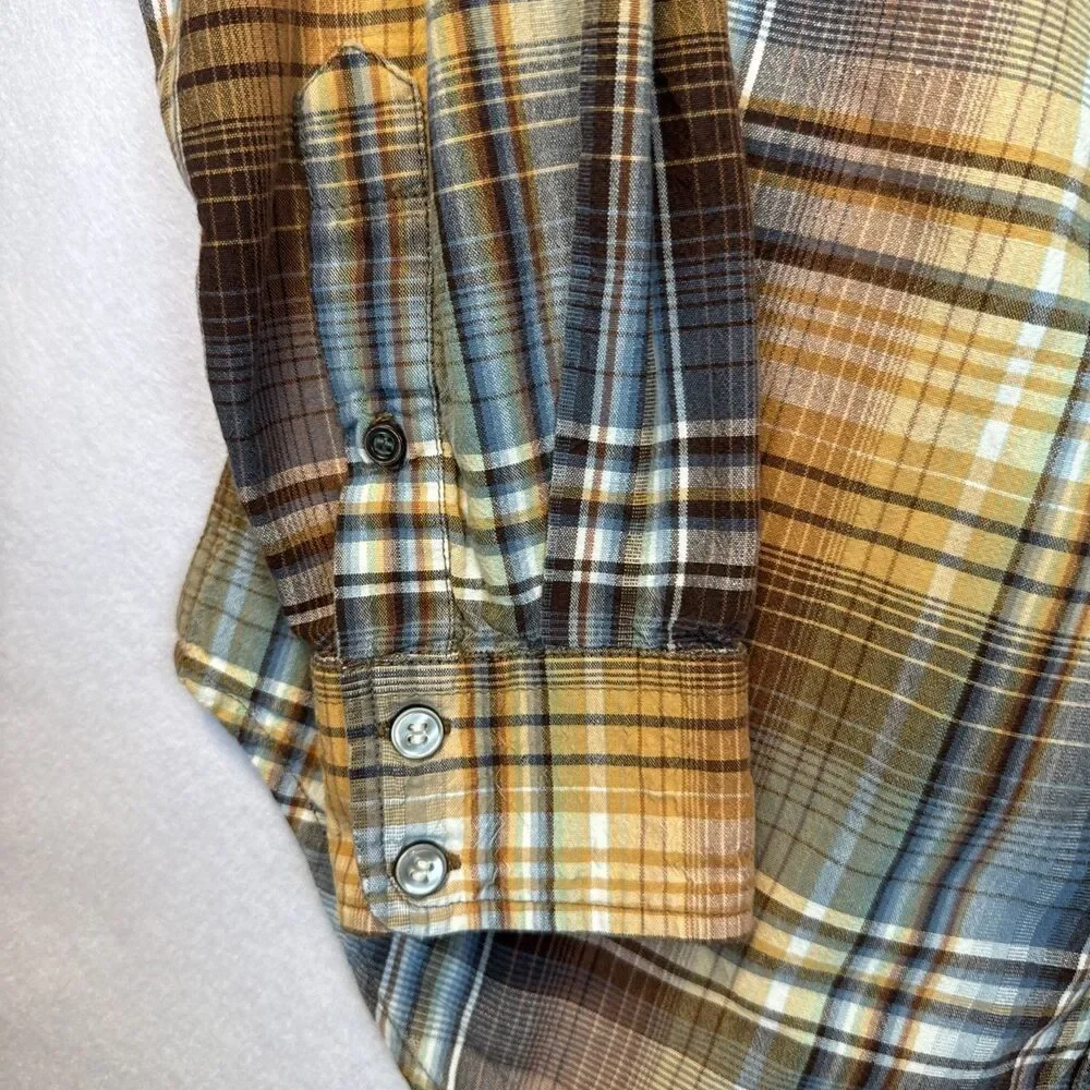Billabong Punk Mens Slim Fit Button Up Shirt M Plaid Long Sleeve Y2K Retro Surf